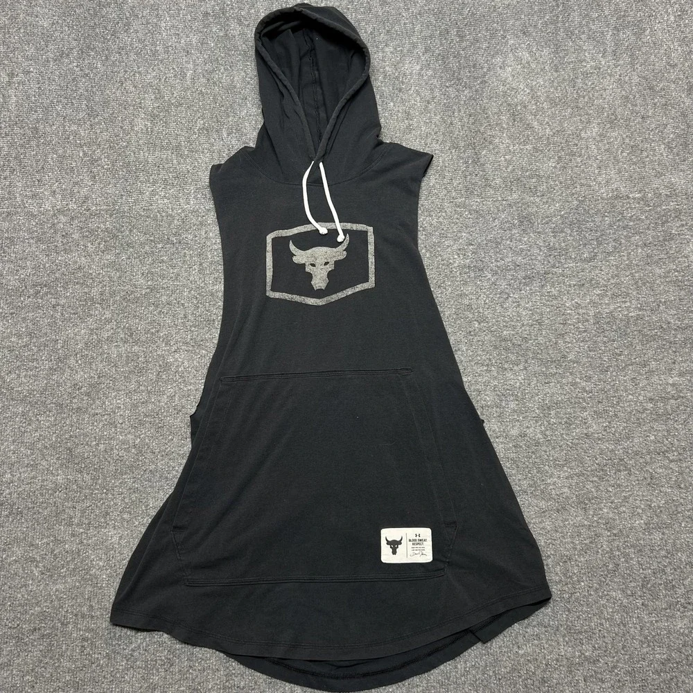 Under Armour Project Rock Tank Hoodie Mens XL Black Sleeveless Training Top
